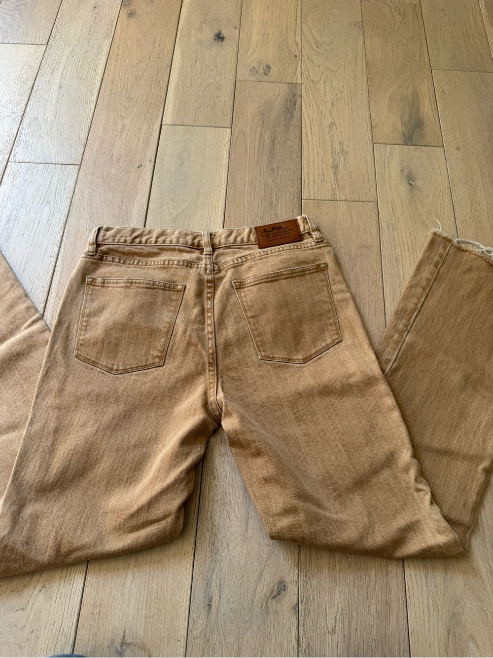 Women’s Tan Embroidered Jeans - Stylish Casual Fit - Picture 6 of 10